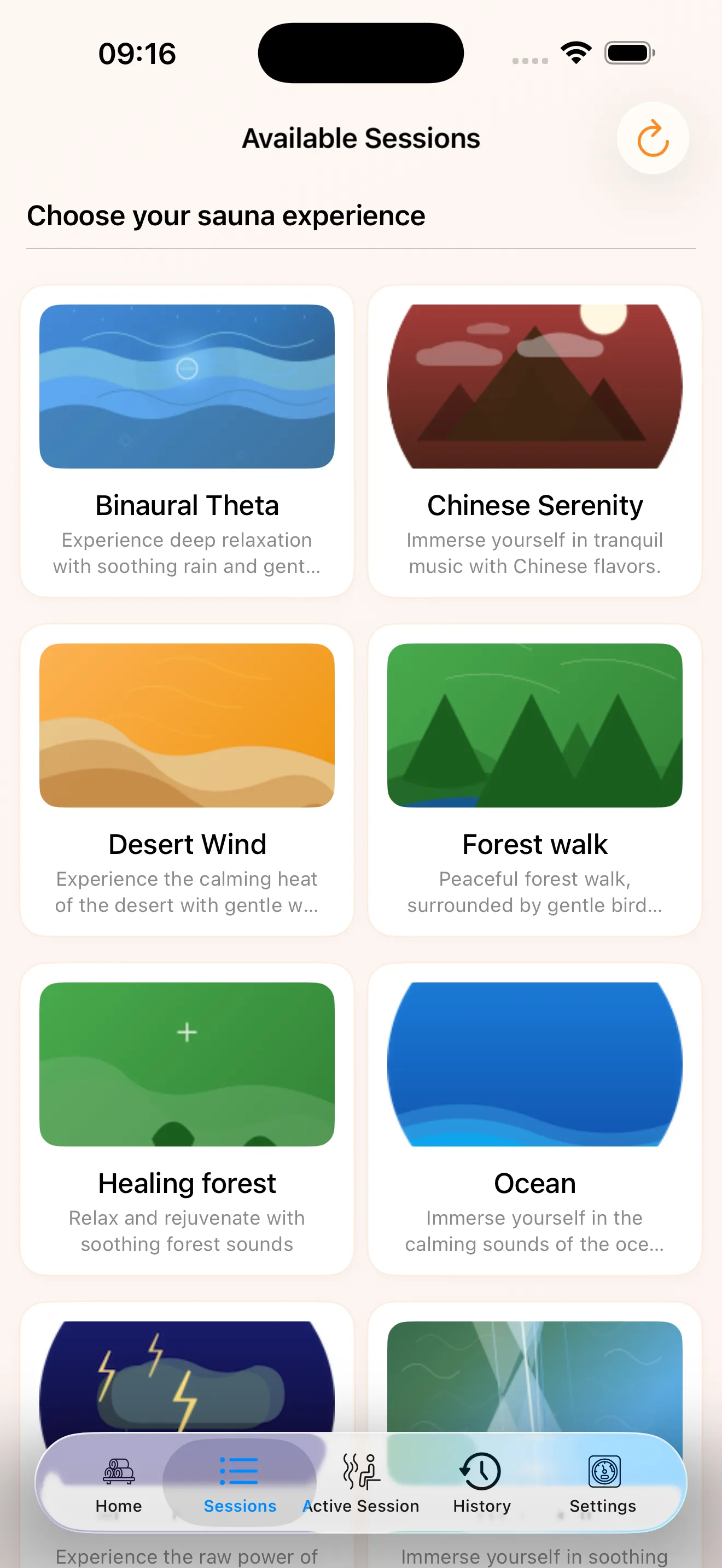 Sauna Assistant Selection of Ambient Music Themes